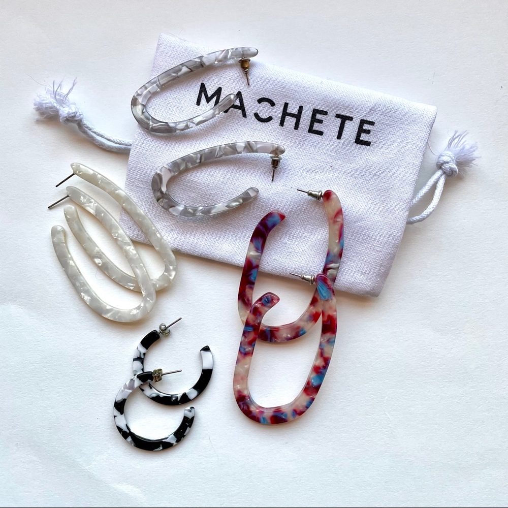 MACHETE Hoop Earrings Set of 4